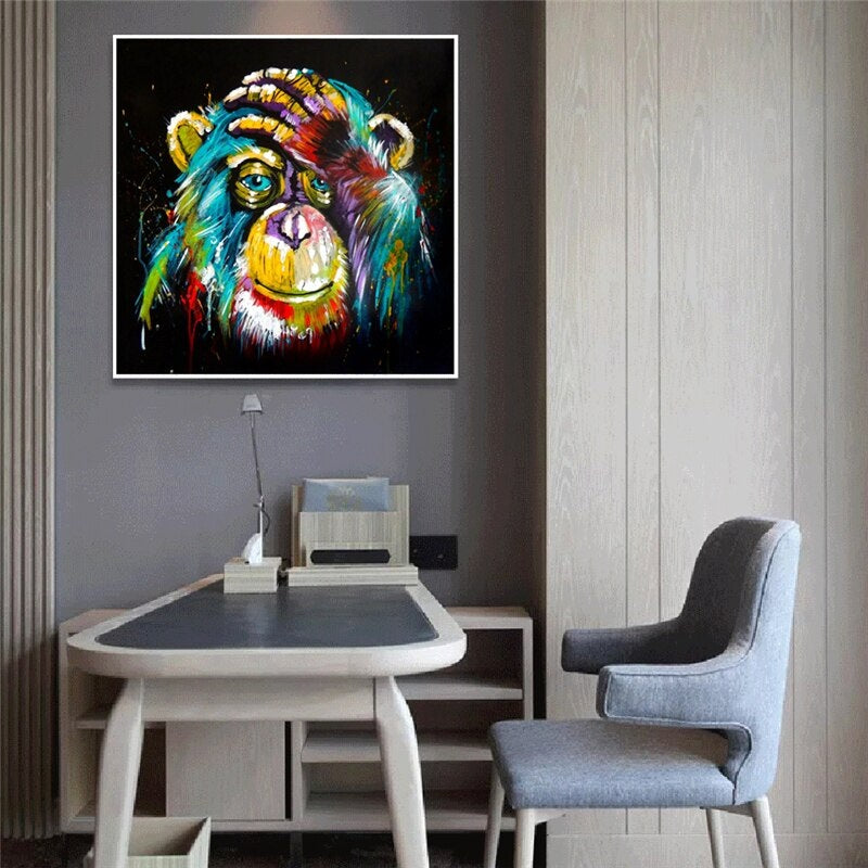 Colorful Monkey Canvas Print