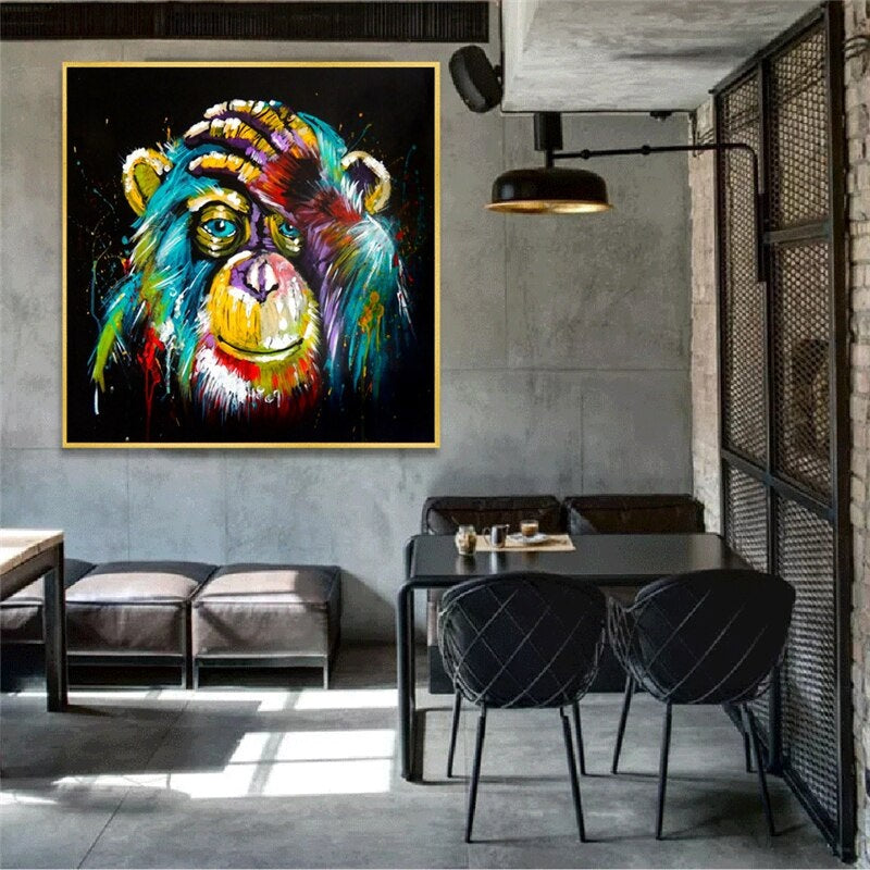 Colorful Monkey Canvas Print