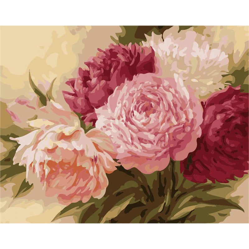 DIY Paint By Numbers - Pastel Peonies Painting Canvas