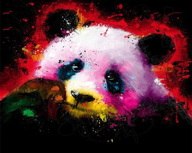 DIY Paint By Numbers - Colorful Panda Painting Canvas