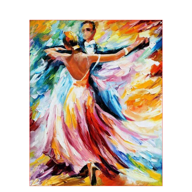 DIY Paint By Numbers - Dancing Couple Abstract Painting Canvas