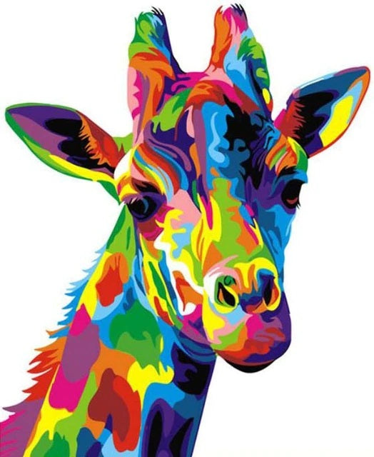 DIY Paint By Numbers - Giraffe Head Painting Canvas