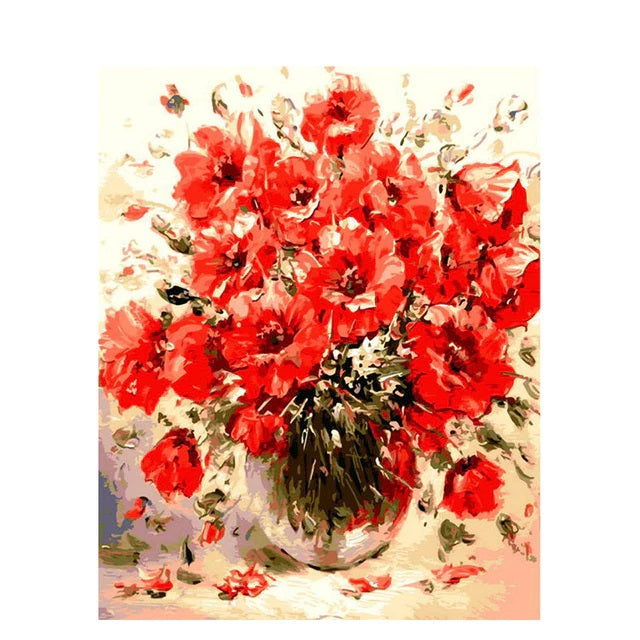 DIY Paint By Numbers - Poppies Painting Canvas
