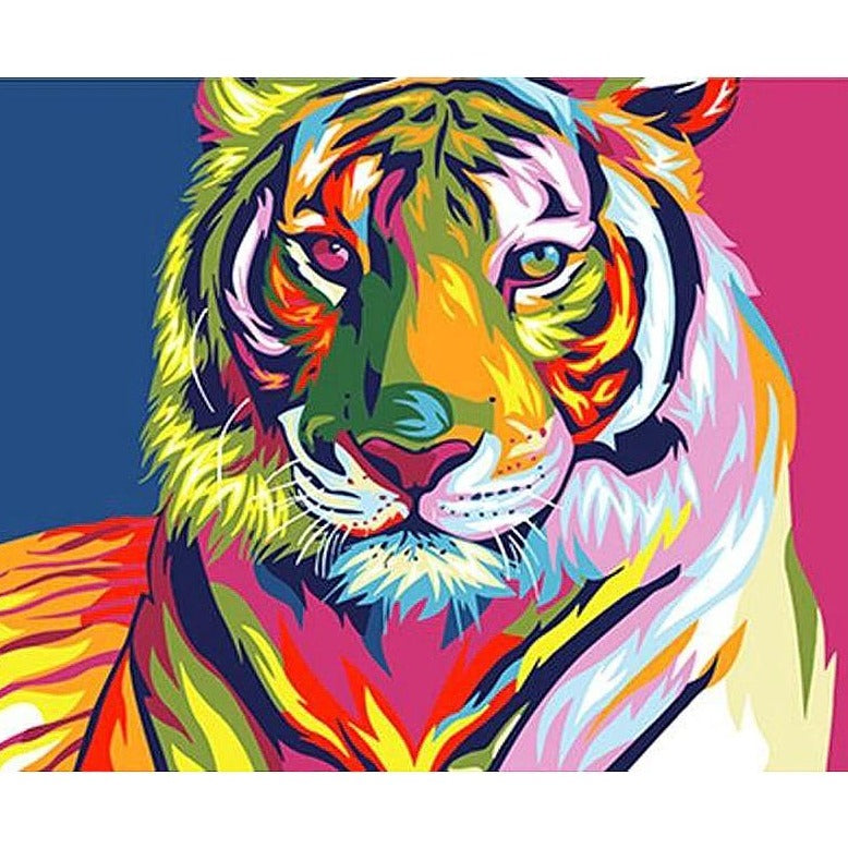DIY Paint By Numbers - Colorful Tiger Painting Canvas