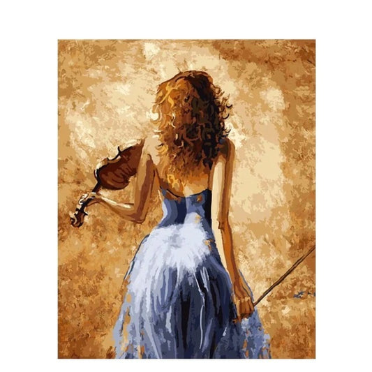 DIY Paint By Numbers - Violin Girl Painting Canvas