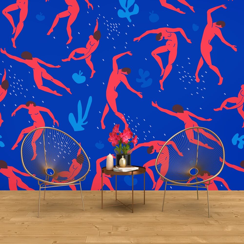 Dance Matisse Blue Mural Wallpaper (SqM)