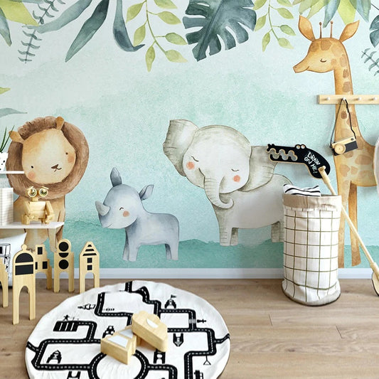 Elephant Friends Mural Wallpaper  (SqM)