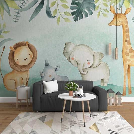 Elephant Friends Mural Wallpaper  (SqM)