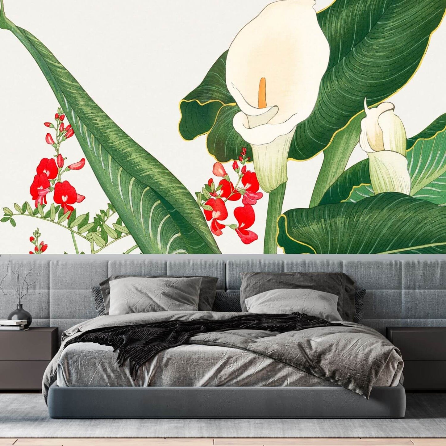 White Calla Lily Flowers Mural Wallpaper (SqM)