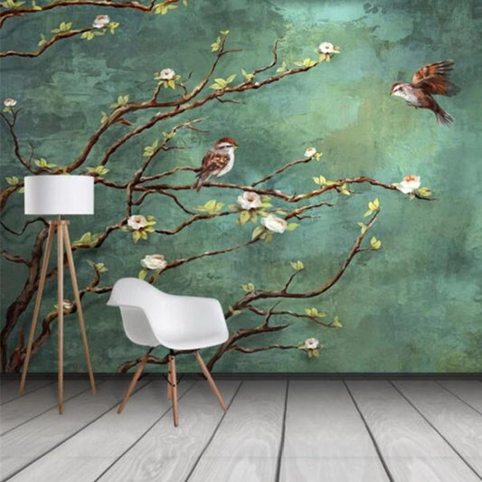Flowers and Birds Mural Wallpaper (SqM)