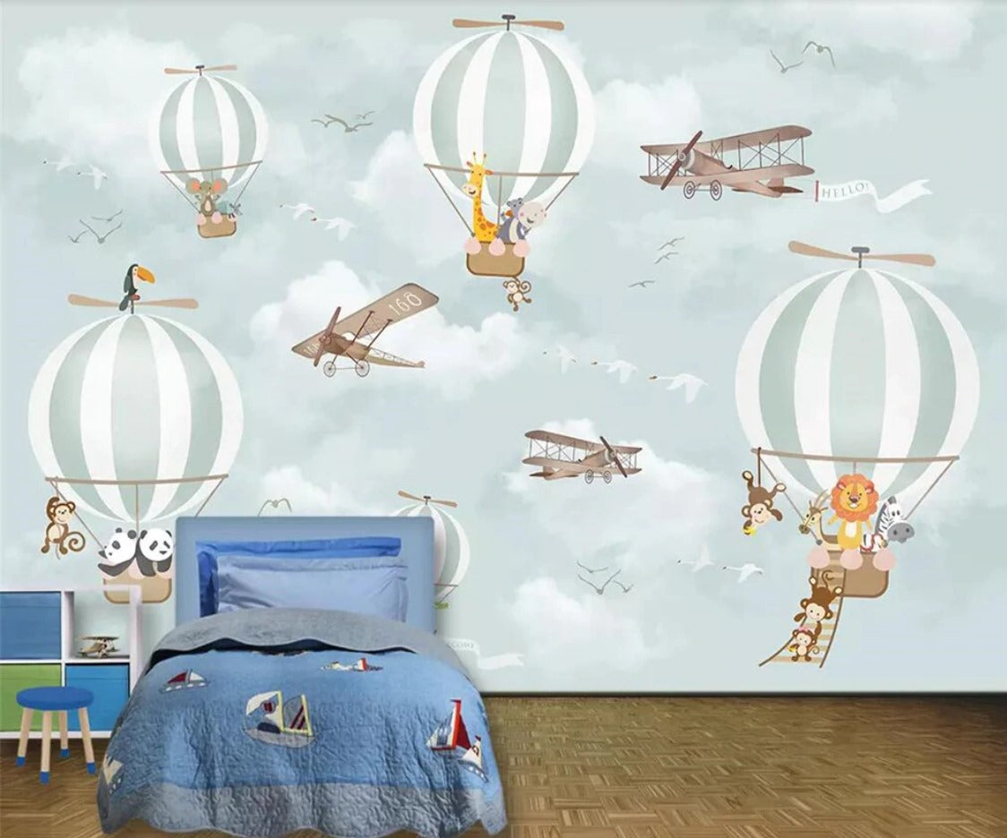 Flying High Balloon Mural Wallpaper  (SqM)