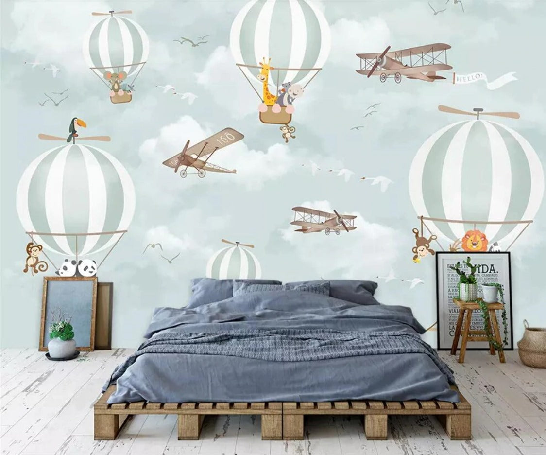 Flying High Balloon Mural Wallpaper  (SqM)