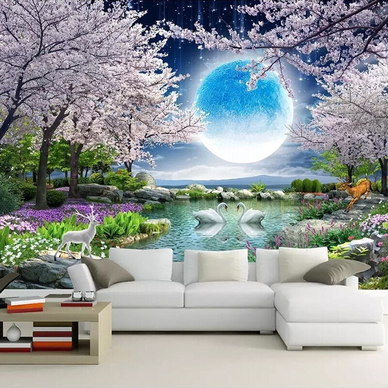 Full Moon Photo Mural Wallpaper (SqM)