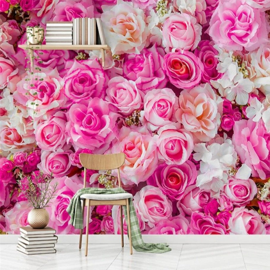 Pink Roses Wall Mural (SqM)