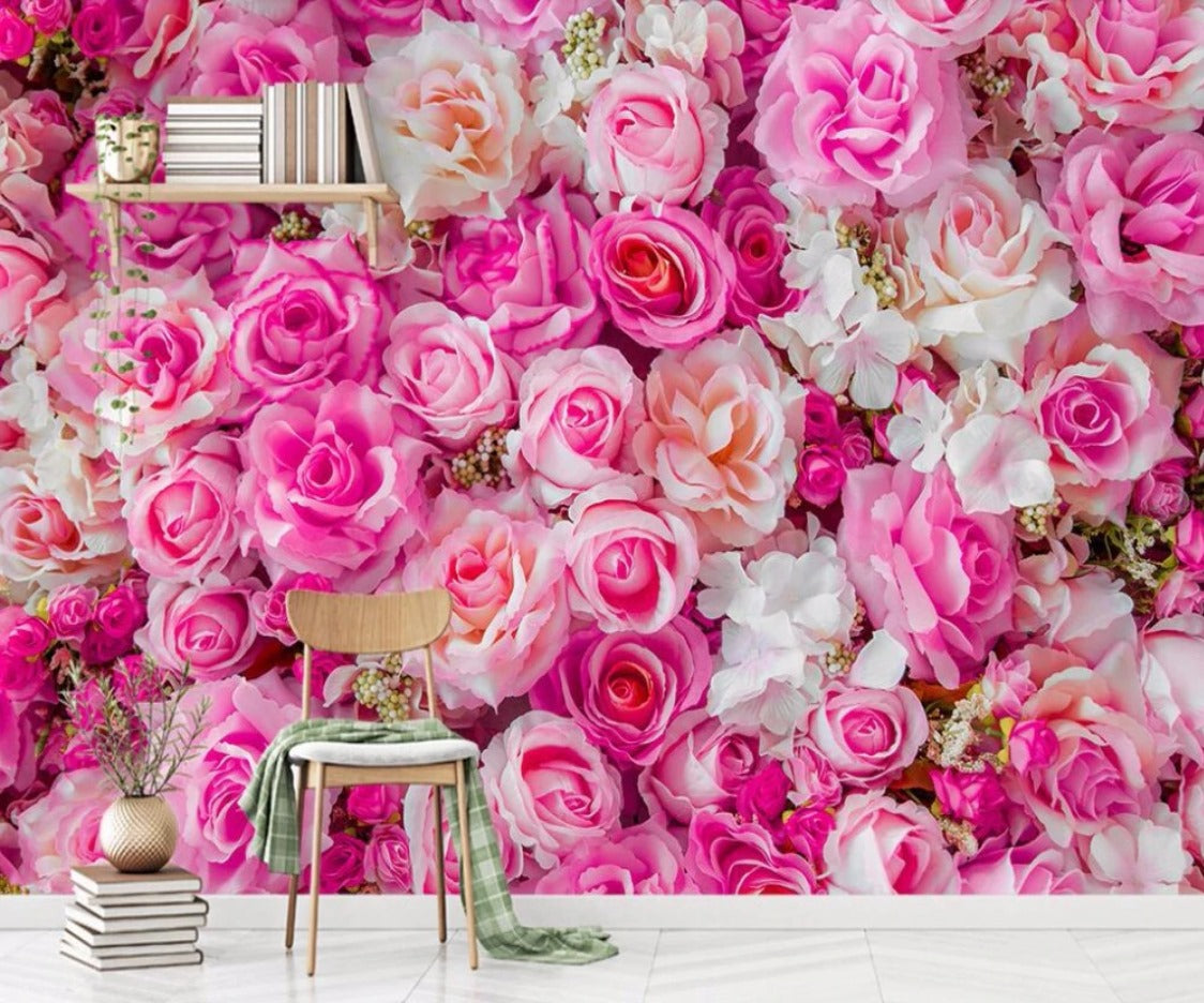 Pink Roses Wall Mural (SqM)