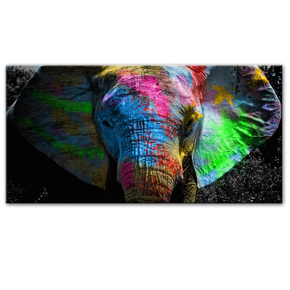 Graffiti Elephant Canvas Print