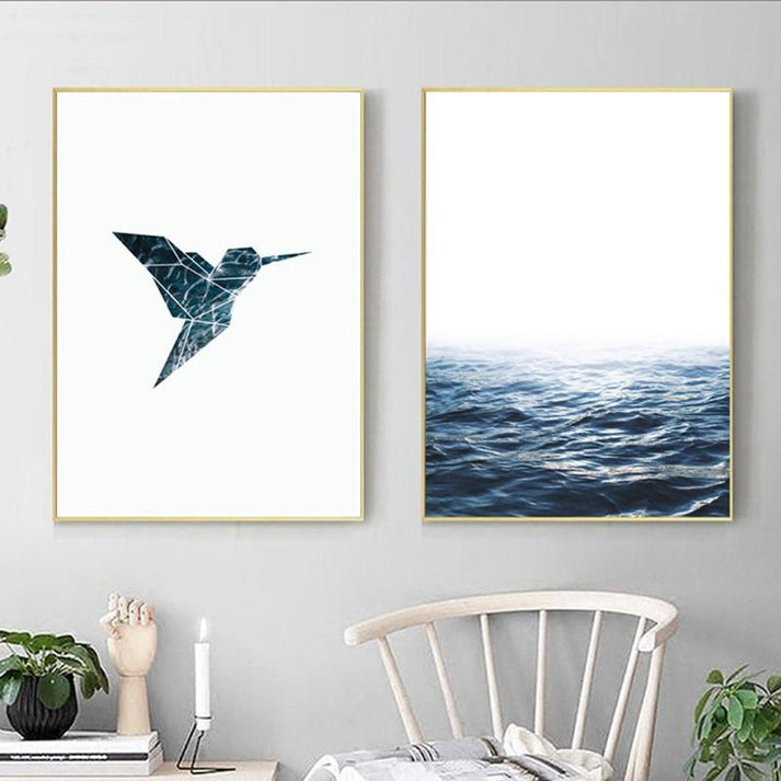 Hummingbird Ocean Buy Hummingbird & Blue Ocean Canvas Print at 45% off β DIVEROS