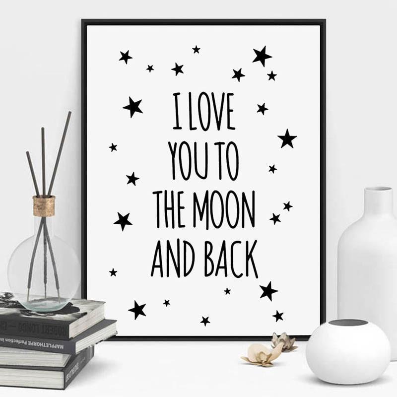 I Love You To The Moon And Back Canvas Print Poster