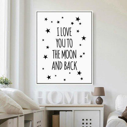 I Love You To The Moon And Back Canvas Print Poster