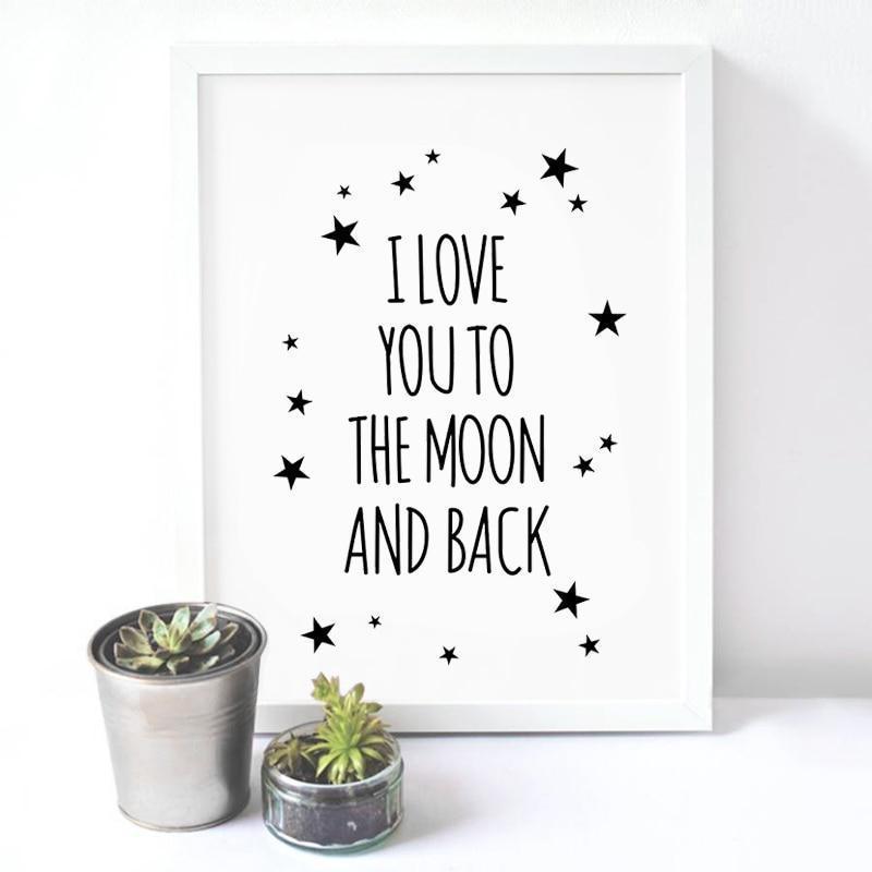 I Love You To The Moon And Back Canvas Print Poster