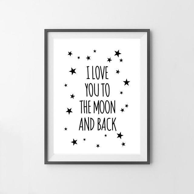 I Love You To The Moon And Back Canvas Print Poster