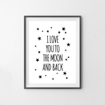 I Love You To The Moon And Back Canvas Print Poster
