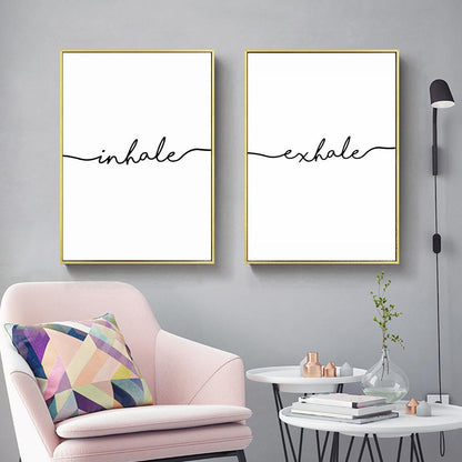 Inhale Exhale Minimalist Canvas Wall Art