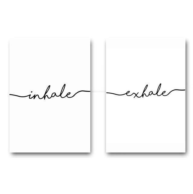 Inhale Exhale Minimalist Canvas Wall Art
