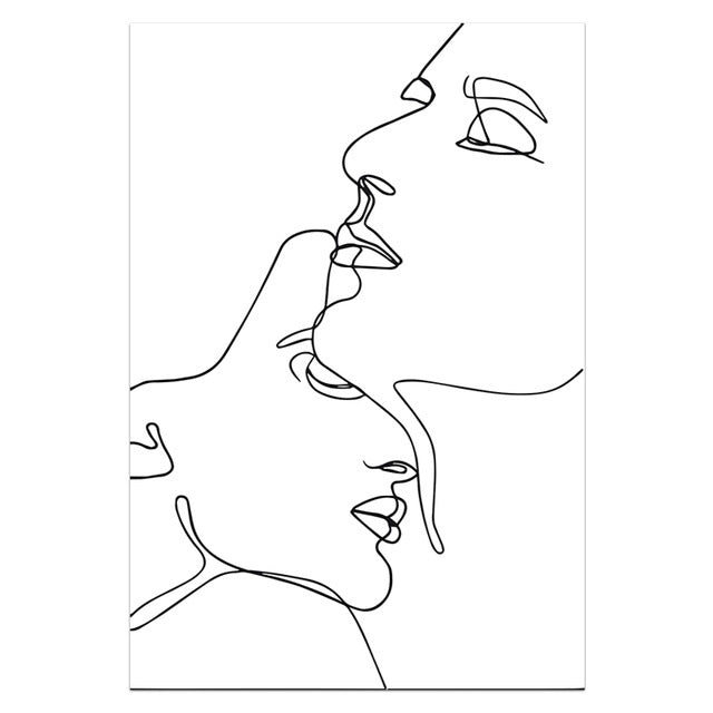 Tenderness Line Touch Canvas Print