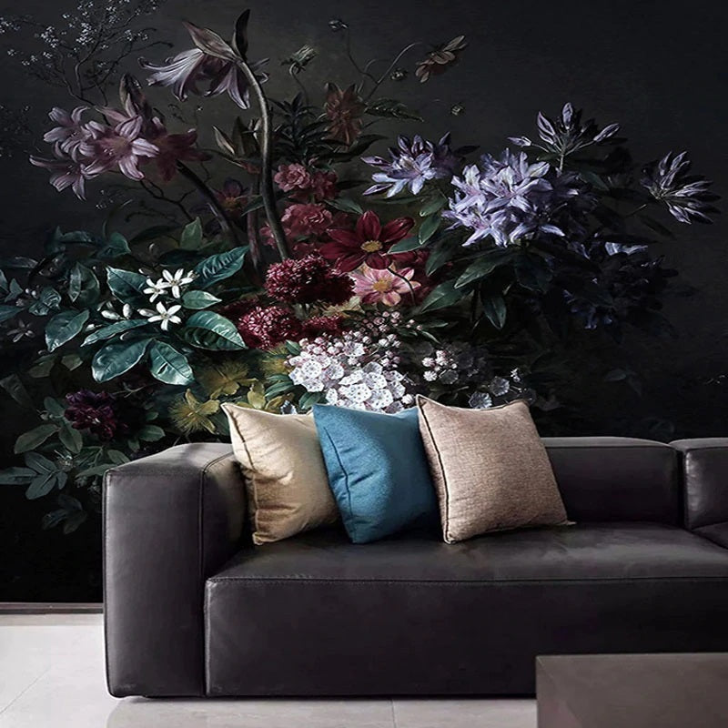 Large Moody Floral Dark Mural Wallpaper (SqM)