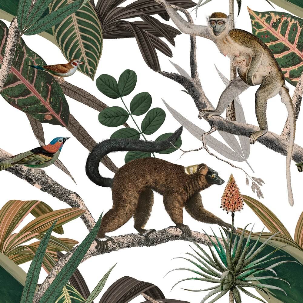 Lemurs Mural Wallpaper (SqM)