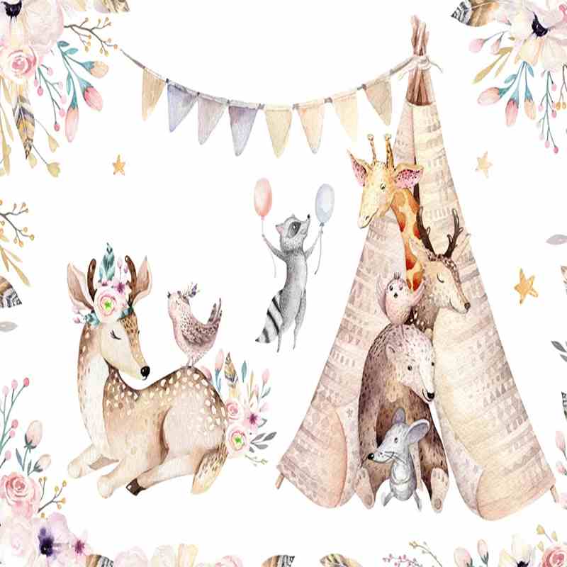 Little Animals Party Mural Wallpaper (SqM)