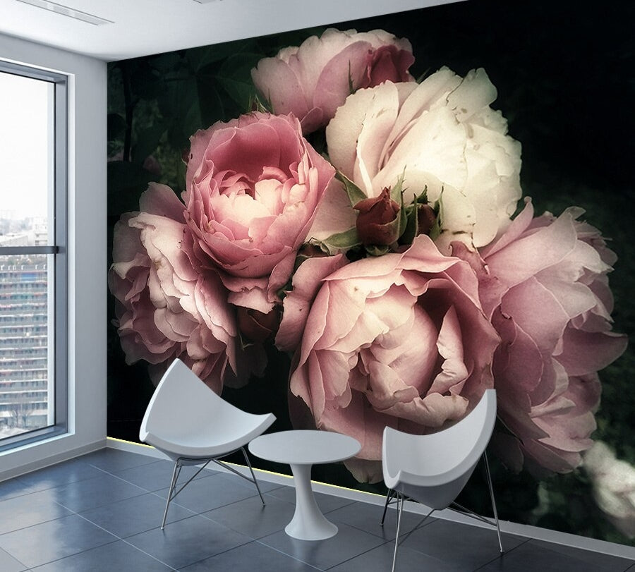 Maximalist Pink Roses Photo Mural Wallpaper (SqM)