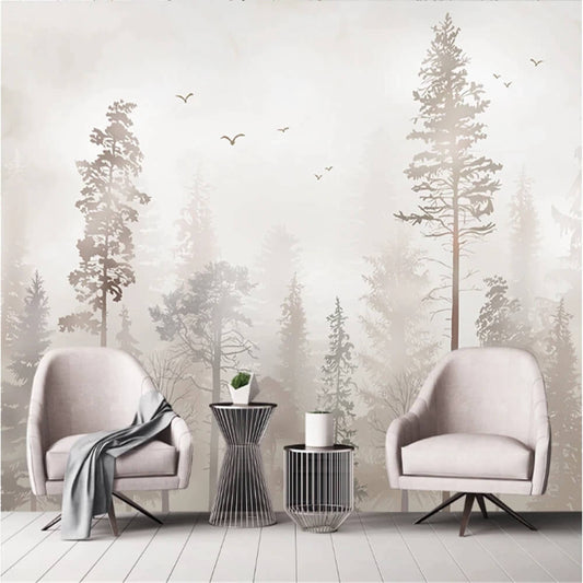 Misty Pastel Nordic Landscape Mural Wallpaper (SqM)