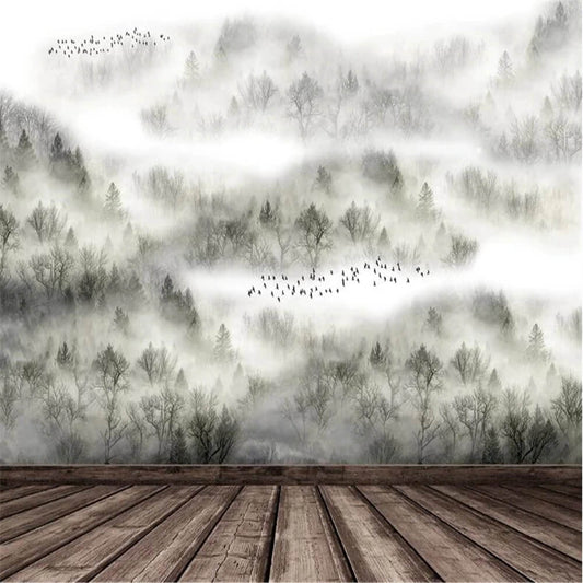 Misty Pine Forest Mural Wallpaper (SqM)