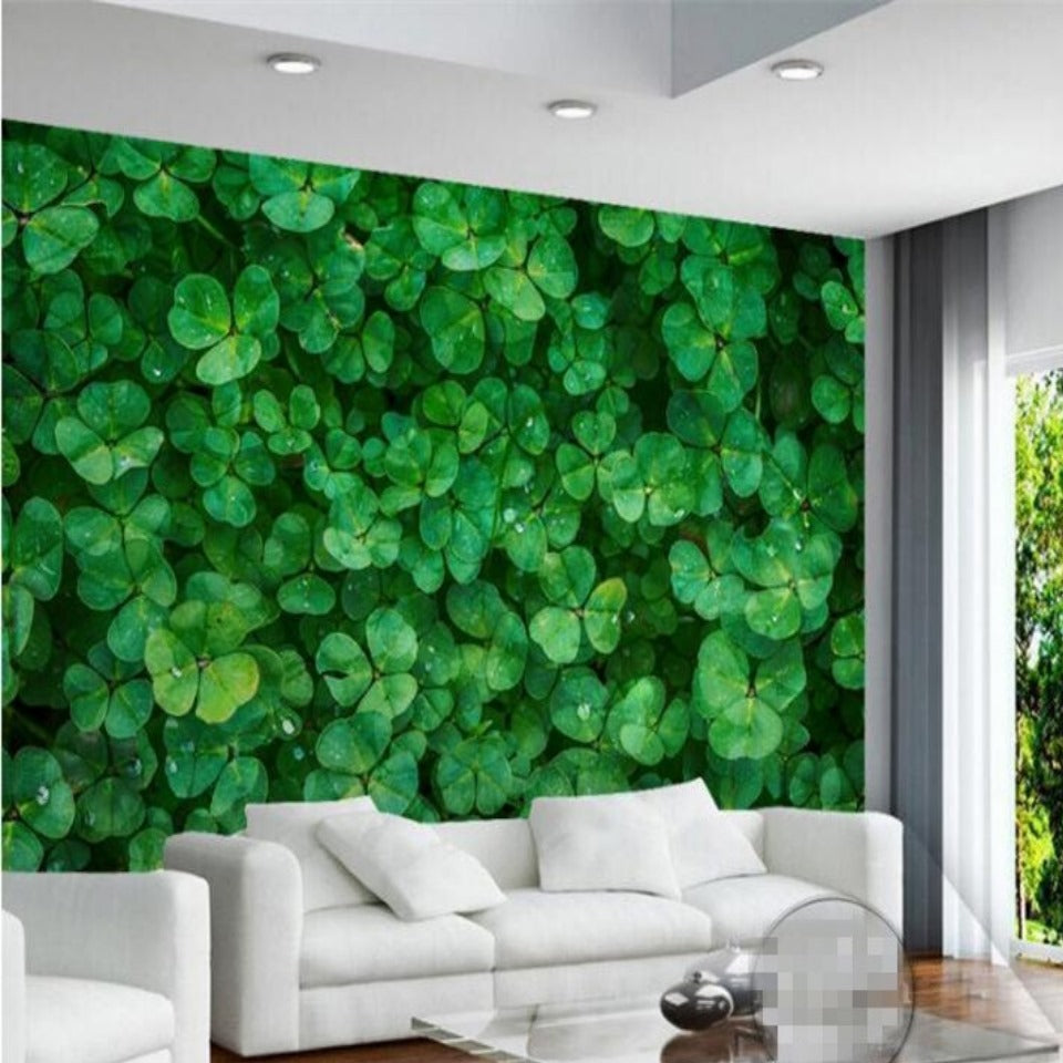 Morning Clover Leaves Wall Mural (SqM)