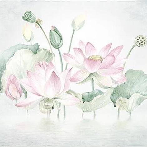 Pastel Lotus Romance Wall Mural (SqM)