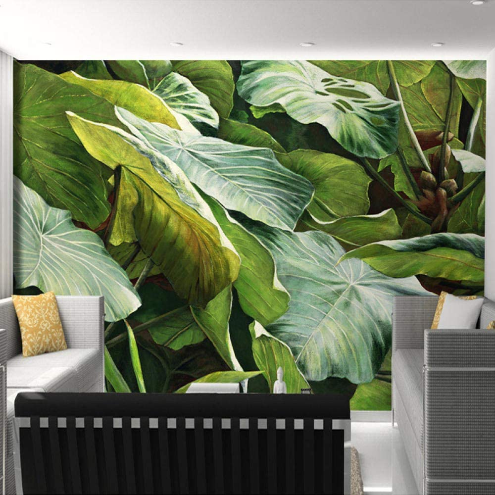 Morning Rainforest Giant Leaves Wall Mural (SqM)