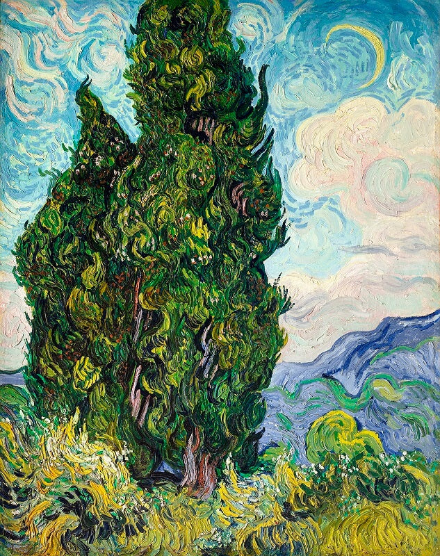 Cypresses by Van Gogh Mural Wallpaper (SqM)