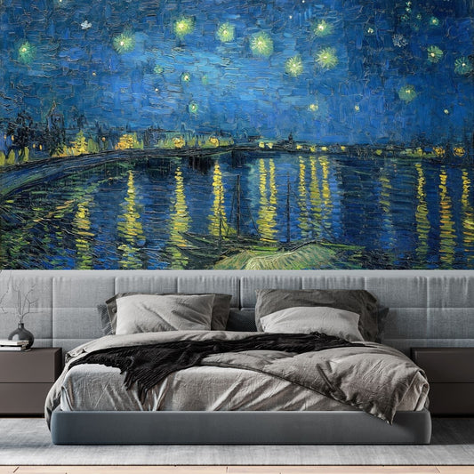 Starry Night Over The Rhone Van Gogh Art Mural Wallpaper (SqM)