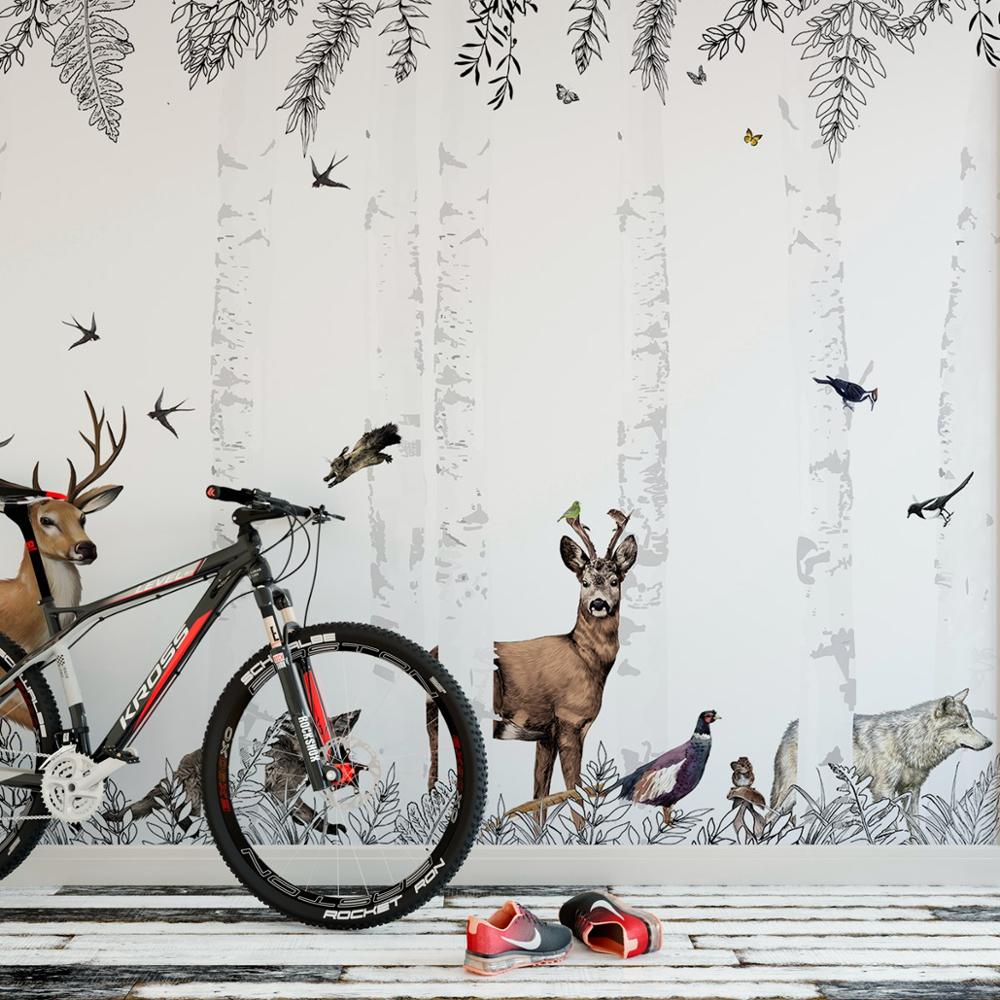 Nordic Deer Forest Mural Wallpaper (SqM)