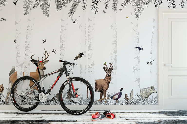 Nordic Deer Forest Mural Wallpaper (SqM)
