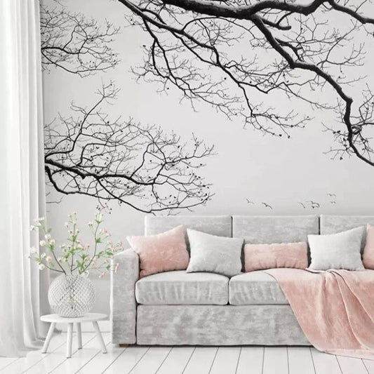 Minimalist Nordic Branches Mural Wallpaper (SqM)