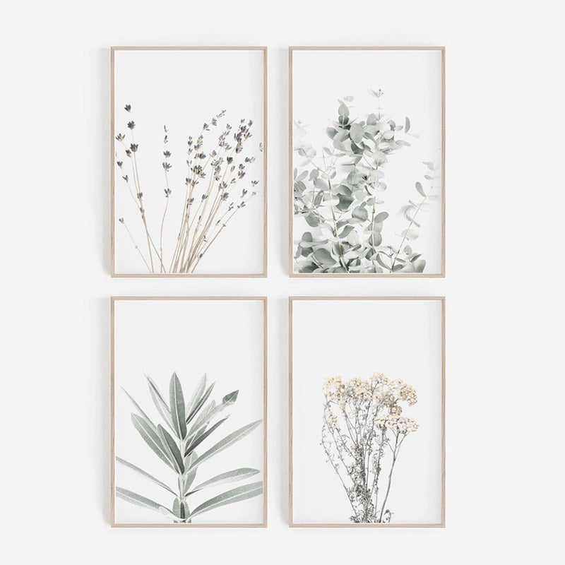 Nordic Minimalist Field Herbs Canvas Print