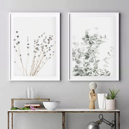 Nordic Minimalist Field Plants Canvas Print