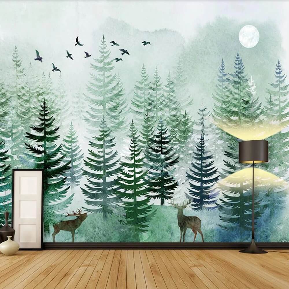 Buy Nordic Pine Forest Mural Wallpaper (SqM) at 20% off – DIVEROS