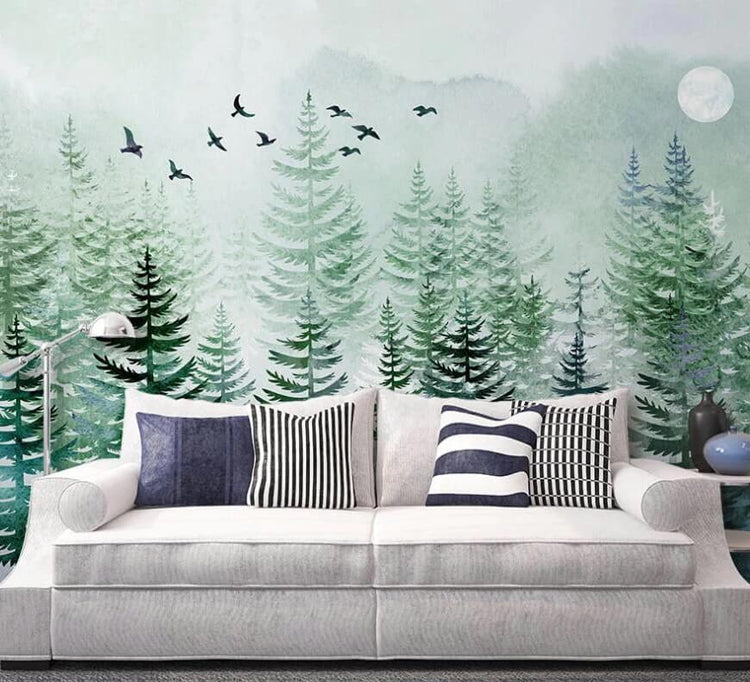 Buy Nordic Pine Forest Mural Wallpaper (SqM) at 20% off – DIVEROS