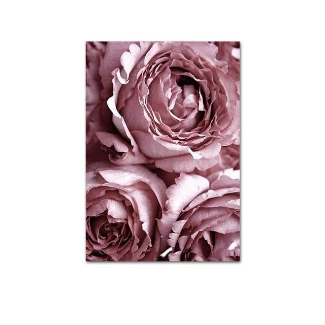 Nordic Style Pink Roses Canvas Print