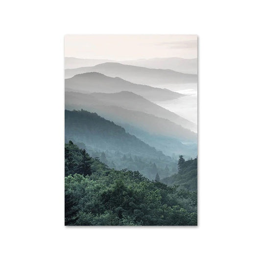 Scandinavian Morning Hills Scenery Canvas Print