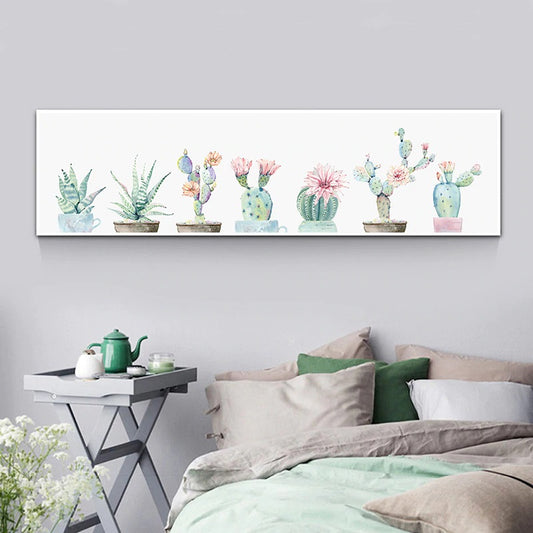 Blossom Cactus Panoramic Canvas Print